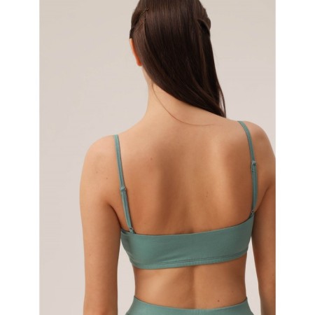 Female top on thin adjustable straps Mirey, size 48, green color-1