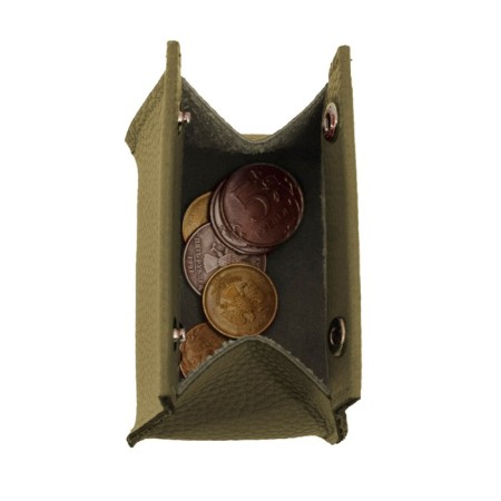 Monetnik, genuine leather, olive 9x5.5x9 cm-1