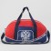 Sports bag with lightning, 3 outer pockets, long belt, red/blue color