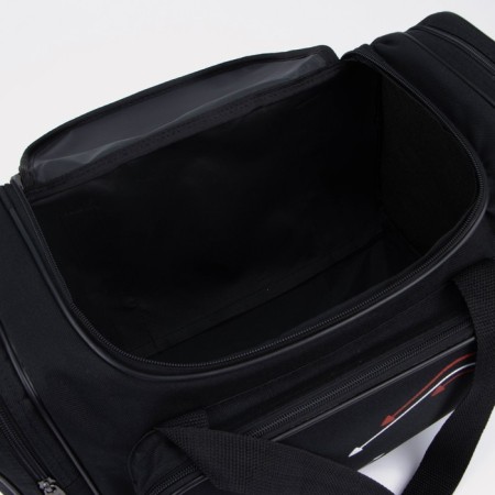 Road bag on lightning, 3 outer pockets, long belt, black/red color-2
