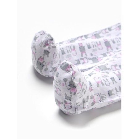 Baby hallets "Bunny", white/pink color, height 62-1