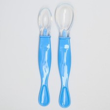 A set of spoons of children's silicone for feeding, from 5 months, 2 pcs., Mix colors