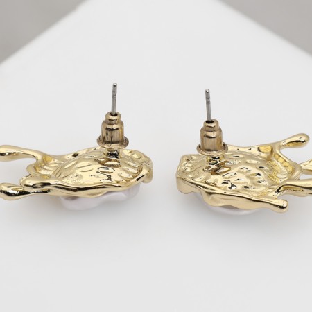 Earrings with pearls "exclus" melting, velvet, color gold-2