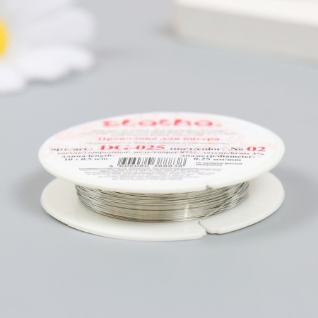 Biser wire "Gamma" 0.25 mm, 10 m, metal, silver-1