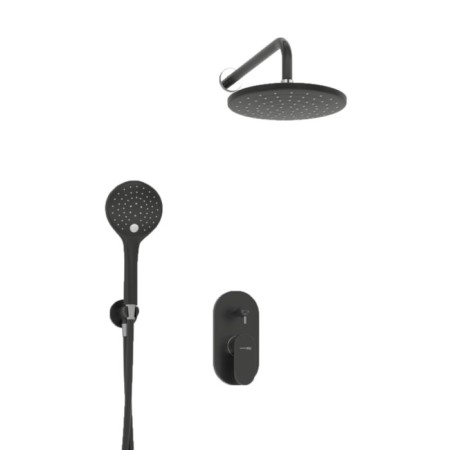The shower system wasserkraft a16777, built -in, tropical shower, shower set, black