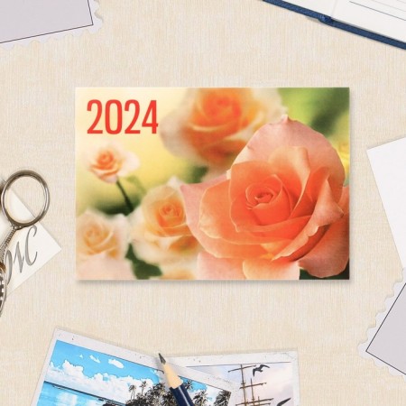 Pocket calendar "Flowers - 1" 2025, 7x10 cm, mix-2