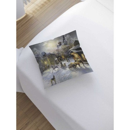Decorative pillowcase "Winter in the city", on a zipper, size 45x45 cm-1