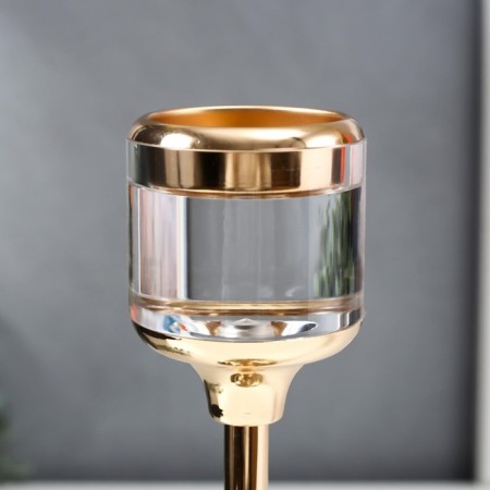 Summary metal per 1 candle "Transparency" Mix gold 26x12x12 cm-3