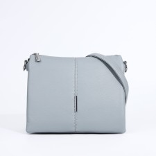 Bag Cross-Bodi with a zipper, 2 external pockets, the color of a gray-blue