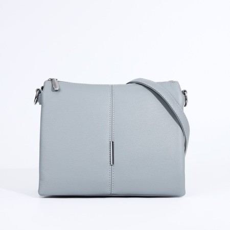 Bag Cross-Bodi with a zipper, 2 external pockets, the color of a gray-blue