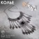 Necklace "openwork feathers" circle, black color in black silver, 35 cm