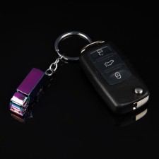 Cartage keychain, truck, metal, mother -of -pearl