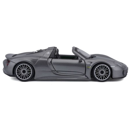 BBURAGO Porsche 918 SPYDER, DIE-CAST, 1:24, opening doors, gray gray.-2