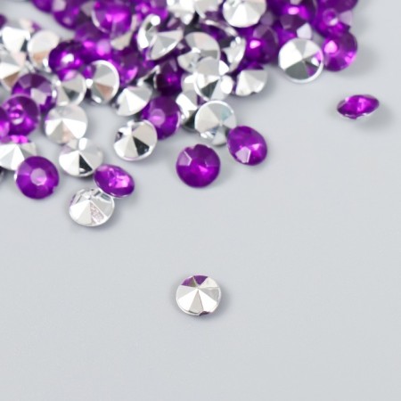Decor for creativity in the bottle "Rhinestones. Dark violet" set 250 pcs d = 0.6 cm 4x3x3 cm-2