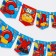 Garland on the tape "Happy Birthday!", Length 215 cm, cars