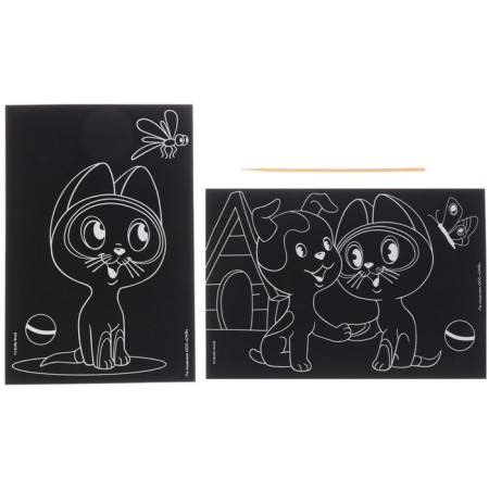 Engraving "Kitten named Gav" with a color effect, set 2 pcs, stack-2