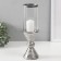 Ceramics candlestick, glass for 1 candle "Poster. Zebra" d = 7.5 cm silver 9.5x9.5x29 cm