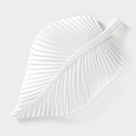 Fruit dish "leaf", 35.5 × 20 × 5 cm, gold color with white-3