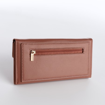 Women's wallet on the button, pink color-1