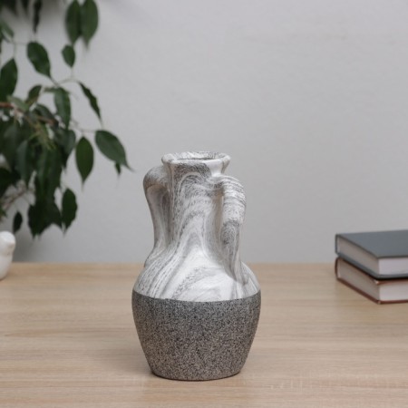 VAZA Ceramics Table "Brigham" jug, D-6CM, h-19x12 cm, white-gray-1
