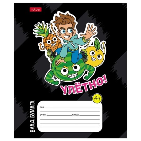 Notebook of 12 sheets in the "Vlad A4" cage, cover coated cardboard, block 65 g/m2, 5V mix-3
