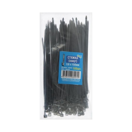 Nylon clamp 3.6x150 mm, black, set 100 pcs-1