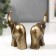 Souvenir Polystone "Two African Elephants" Bronze (set 2 pcs) 10.5x15x3.5 cm