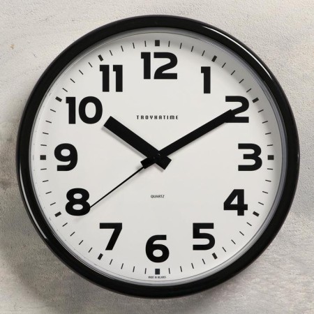 Wall clock, series: classic, smooth move, d = 22.5 cm, black