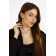 Set 2 objects: chocker, earrings "celebration" trio, white-golden color, 30 cm