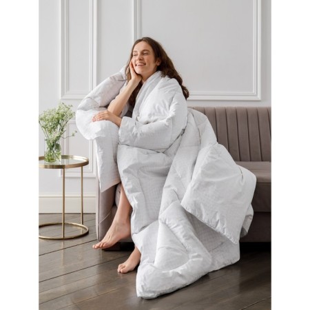 Superficent blade blanket Charlotte, size 200x220 cm, color gray color