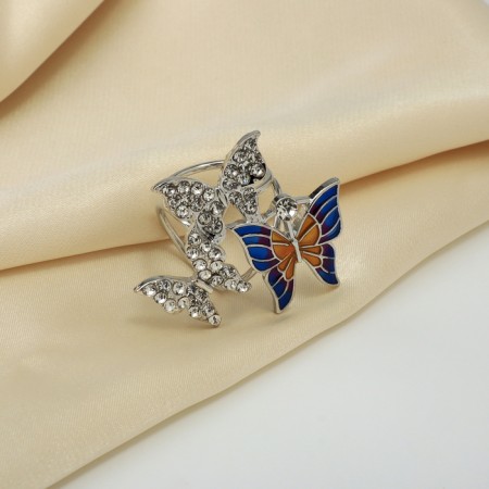Ring for the scarf "butterflies", color in silver