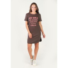 Women's tunic July Girls, size 52, brown color