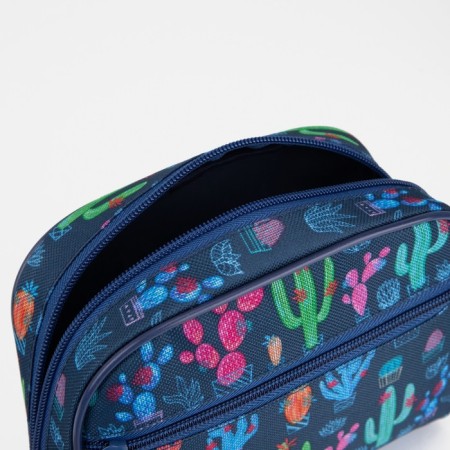 Lightning cosmetic bag, external pocket, blue color-2