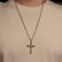 Unisex "Cross" Weaving, Color Black Silver, 60 cm