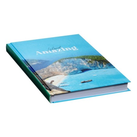 Business notebook A5 160 sheets in the Cage "Island of Dreams", solid cover, glossy lamination, mix-2
