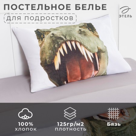 Bed linen "Ethel" 1.5 joint venture Green Dino 143x215 cm, 150x214 cm, 50x70 cm -1 pcs-1