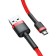 Кабель Baseus, MicroUSB - USB, 2.4 А, ПВХ оплётка, 1 м, красный