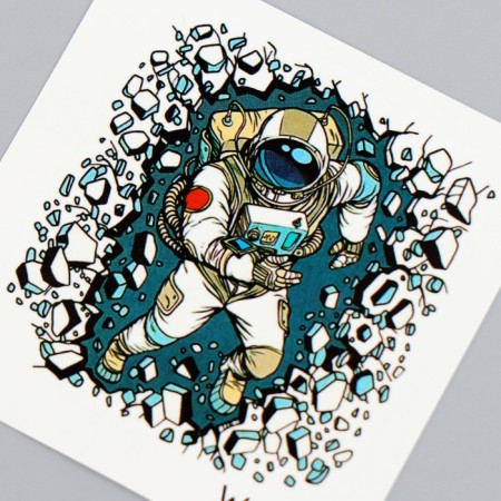 Tattoo on the body color "Breakthrough into space" 6x6 cm-2