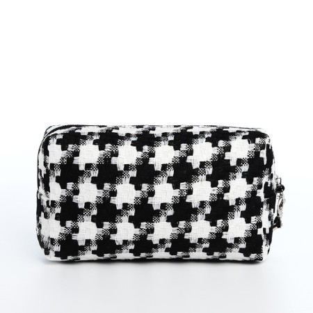 Cosmetic bag with lightning, white/black color-1