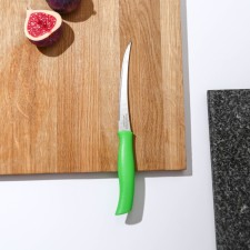 Kitchen knife for tomatoes/citrus fruits Athus, blade 12.5 cm, steel AISI 420, green color