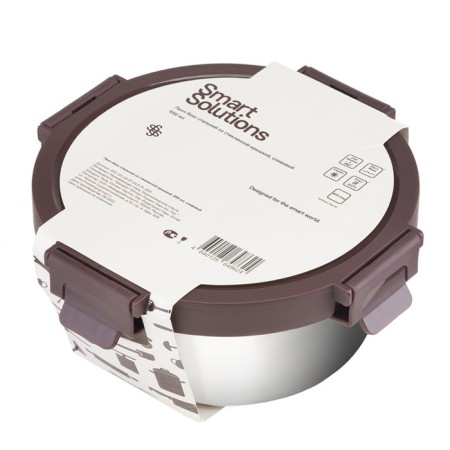 Smart Solutions lunch box, glass cover, 650 ml, plum color-4