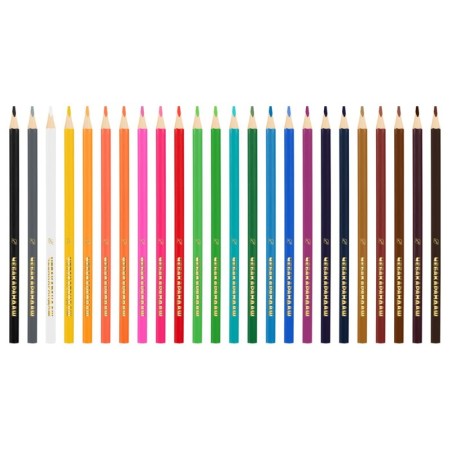 Pencils are colored 24 colors, multi-bullets "Cheburashka", trihedral, sharpened, metal pencil case-1