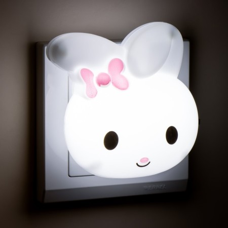 Nightmare "Bunny with a bow" LED white 8x7x8 cm Risalux-3