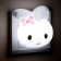 Nightmare "Bunny with a bow" LED white 8x7x8 cm Risalux