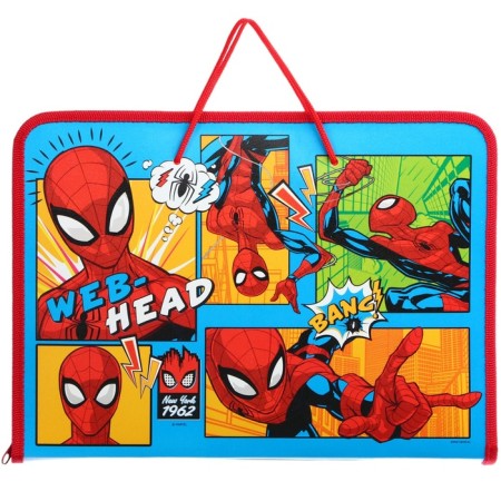 Plastic folder with A4 handles, on lightning, Spider-Man-1