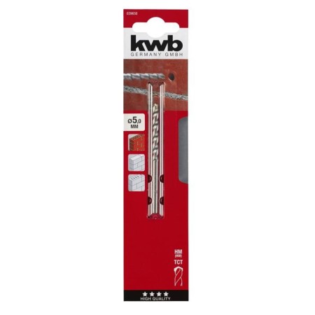 KWB HM concrete drill, 5x75 mm, carbide tip-1