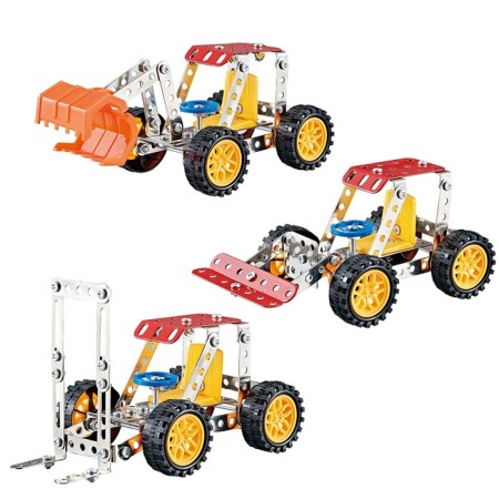 Metal constructor "Stroykhnika", 3 assembly options, 122 details-1
