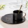 Tea couple ceramic with a spoon "Silhouette", 2 items: 260 ml mug, plate d = 19.6 cm, MIX drawing