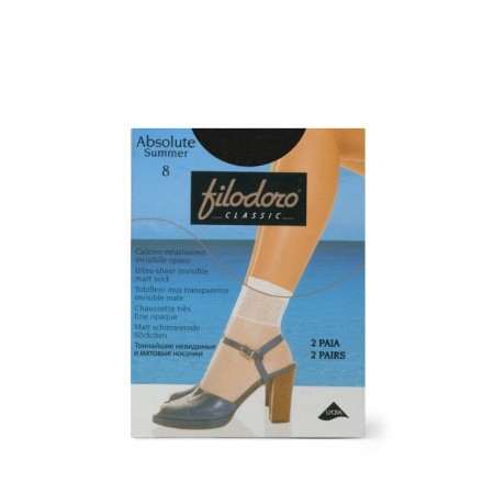 Women's socks Filodoro Absolute Summer 8, single size, Nero color, 2 pairs