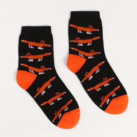 Women's socks, black color/fox, size 23-1